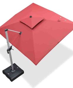 Patio Outdoor Rectangular Parasol Large Cantilever Windproof Offset Parasol Heavy Duty Sun Umbrella for Garden Deck Pool Patio  Brick Red 9' X 11'