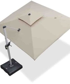 Patio Outdoor Rectangular Umbrella Large Cantilever Windproof Offset Parasol Heavy Duty Sun Umbrella for Garden Deck Pool Patio, Beige 9' X 11'