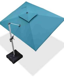 Patio Outdoor Rectangular Parasol Large Cantilever Windproof Offset Parasol Heavy Duty Sun Umbrella for Garden Deck Pool Patio, Turquoise Blue9' X 12'