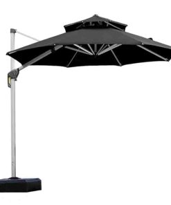 11ft Patio Umbrella Outdoor Round Umbrella Large Cantilever Umbrella Windproof Bias Umbrella Heavy Duty Sunshade Outdoor Umbrella for Patio, Black