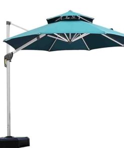 11 Feet Patio Umbrella Outdoor Round Umbrella Large Cantilever Umbrella Windproof Offset Umbrella Heavy Duty Sun Umbrella for Garden Deck Pool Patio, Turquoise Blue