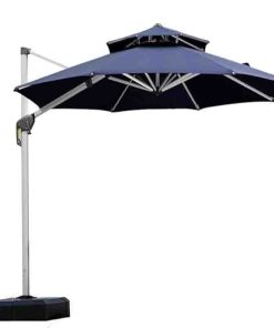 11ft Patio Umbrella Outdoor Round Umbrella Large Cantilever Umbrella Windproof Bias Umbrella Heavy Duty Sunshade Outdoor Umbrella for Patio, Navy Blue
